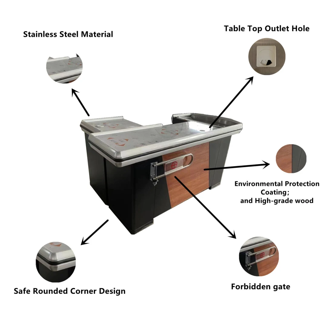 Powder Coating Knock-Down Cashier Checkout Counter Retail Shop Supermarket