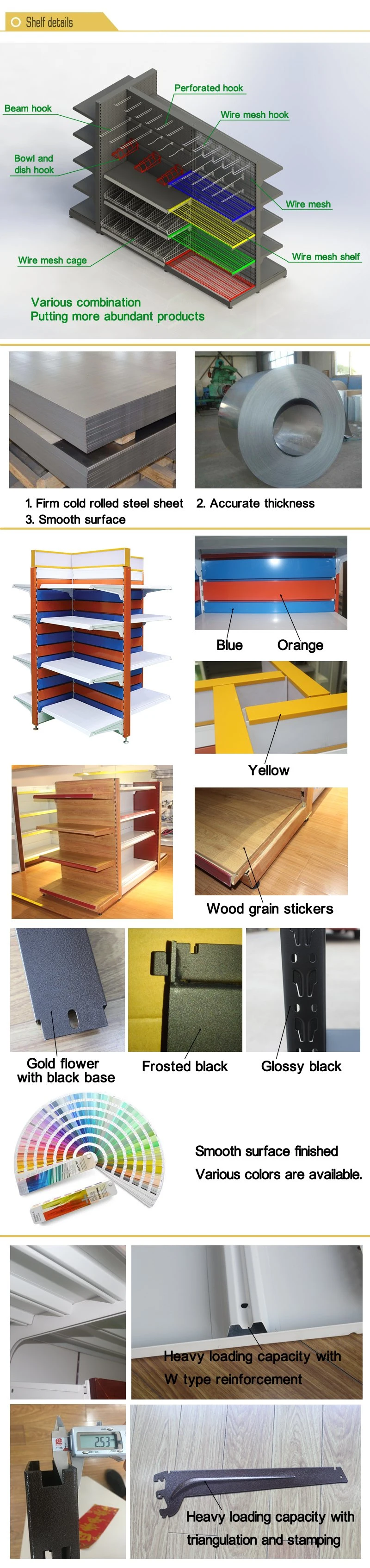 Standard Design Hypermarket Gondola Shelving/Punching Back Panel Shelves