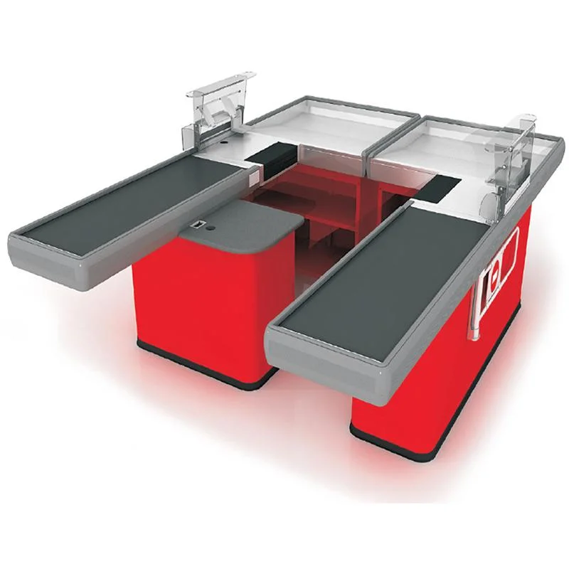 Customized Supermarket Cashier Counter High Grade Checkout Table