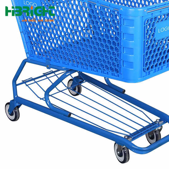 180 Liter Kunststoff-Einzelhandels-Supermarkt-Push-Einkaufswagen für den US-Markt